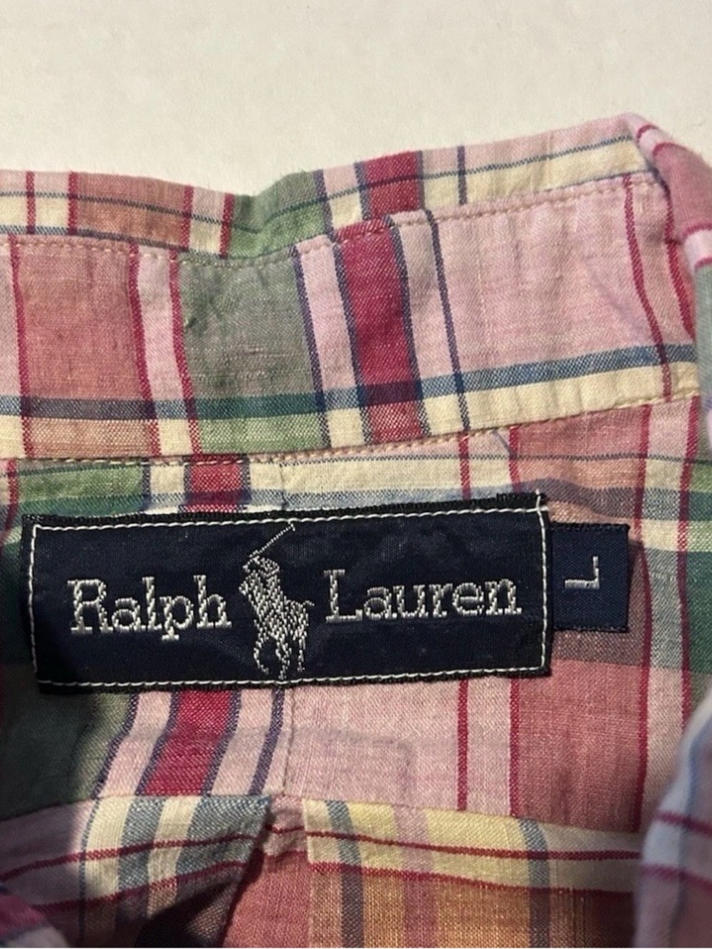 Polo Ralph Lauren Shirt Mens Large L Multicolor Plaid Classic Button Down Preppy - Picture 4 of 12